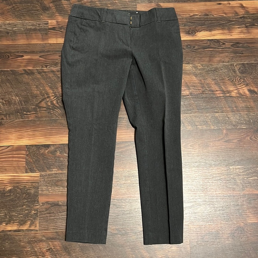 Loft curvy skinny ankle casual gray dress pant size 4